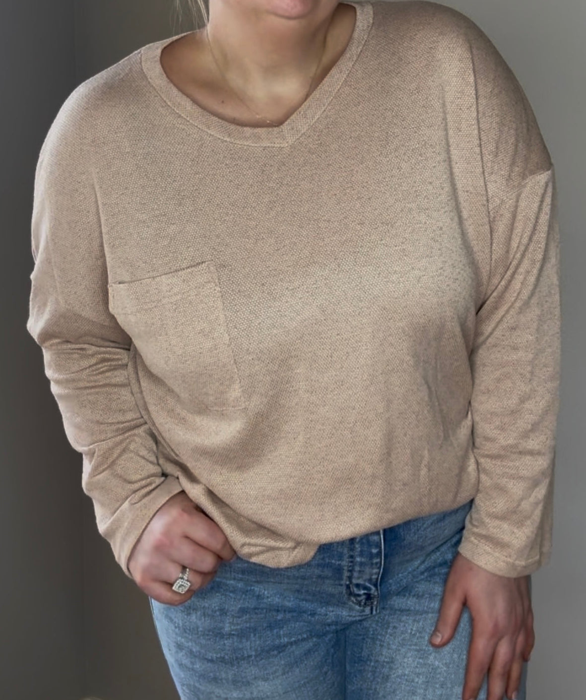 Drop Shoulder Knit Tunic Top