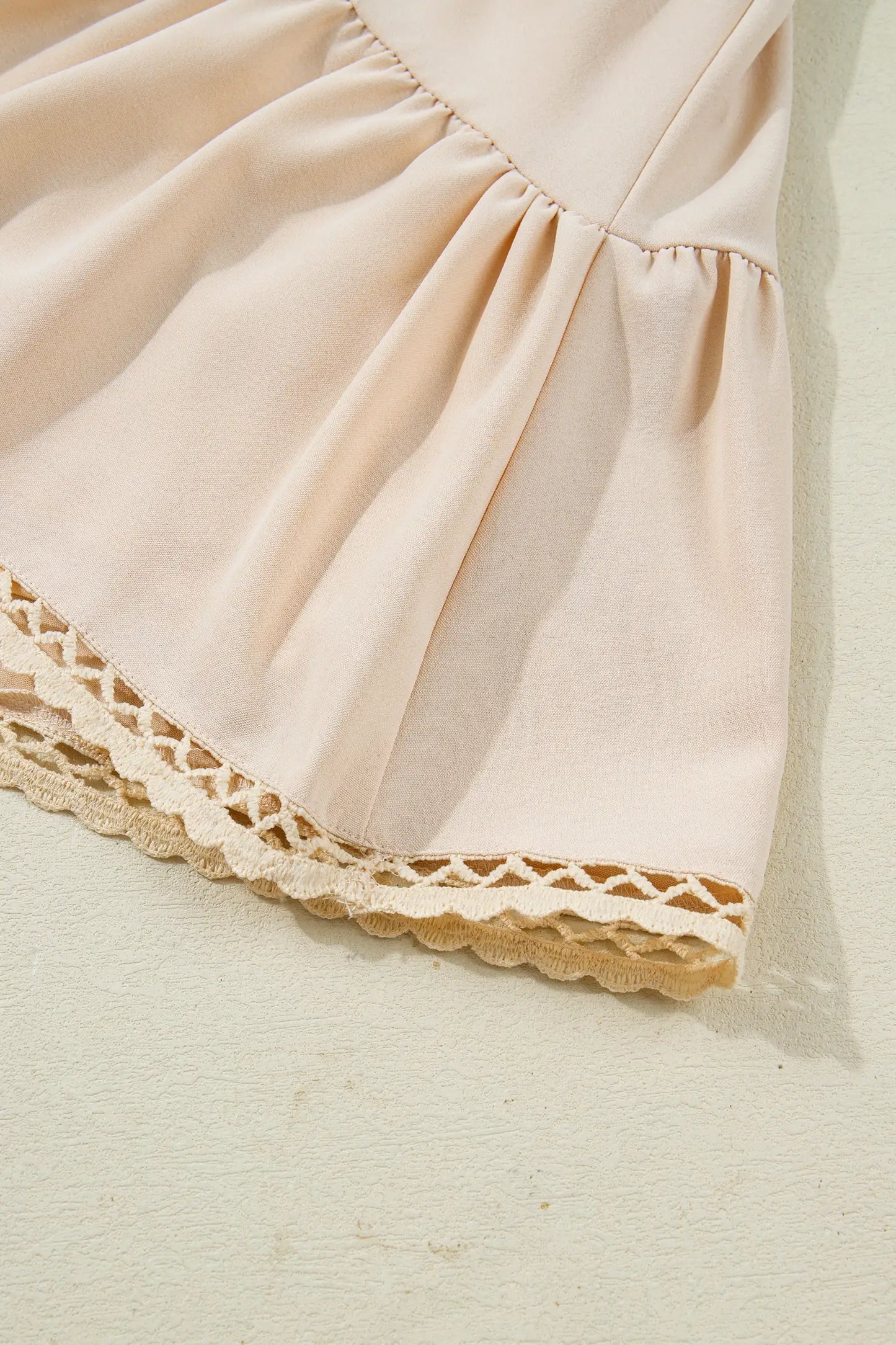 Frilled Elastic Waist Lace Trim Boho Ruffled Skort