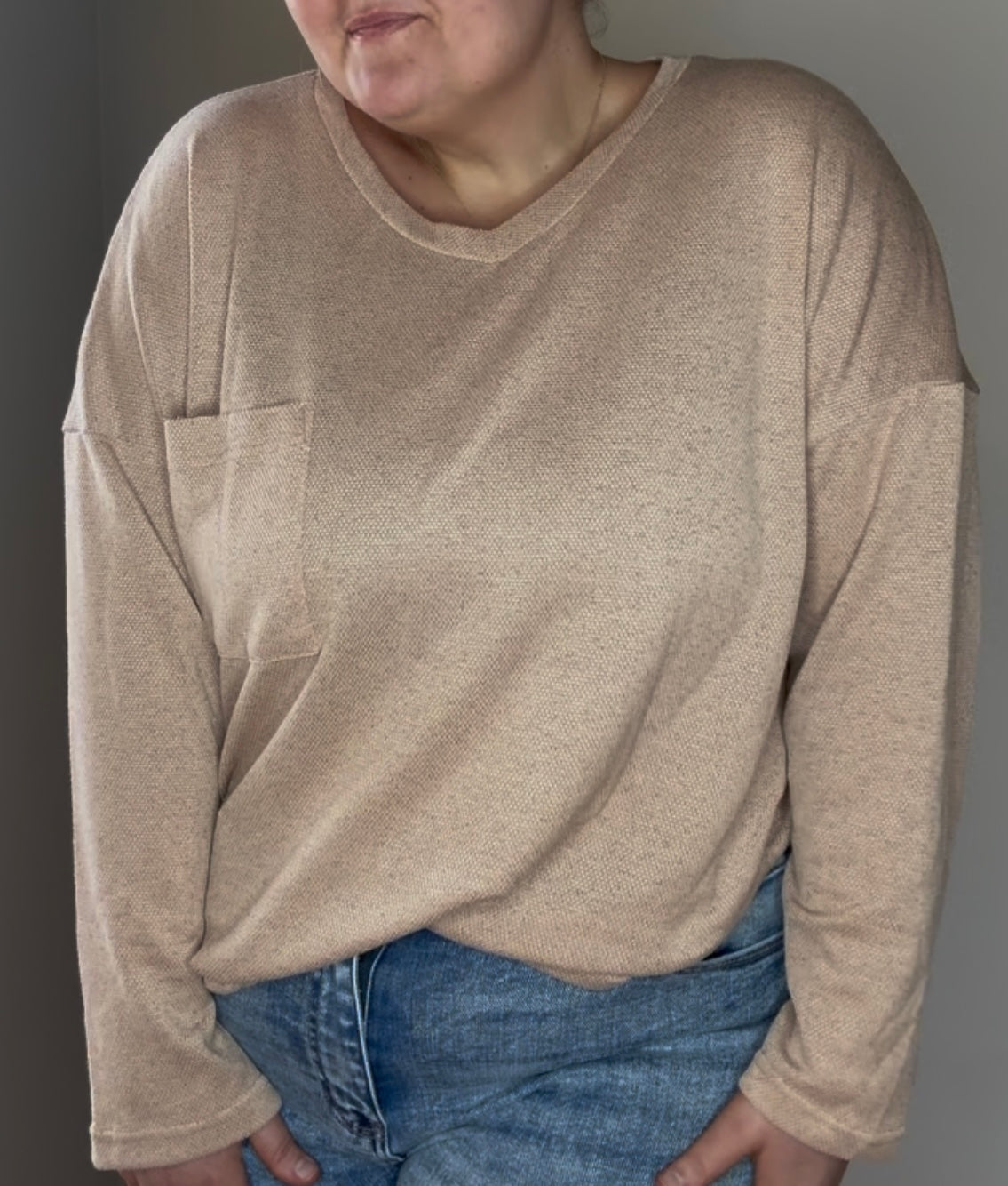 Drop Shoulder Knit Tunic Top