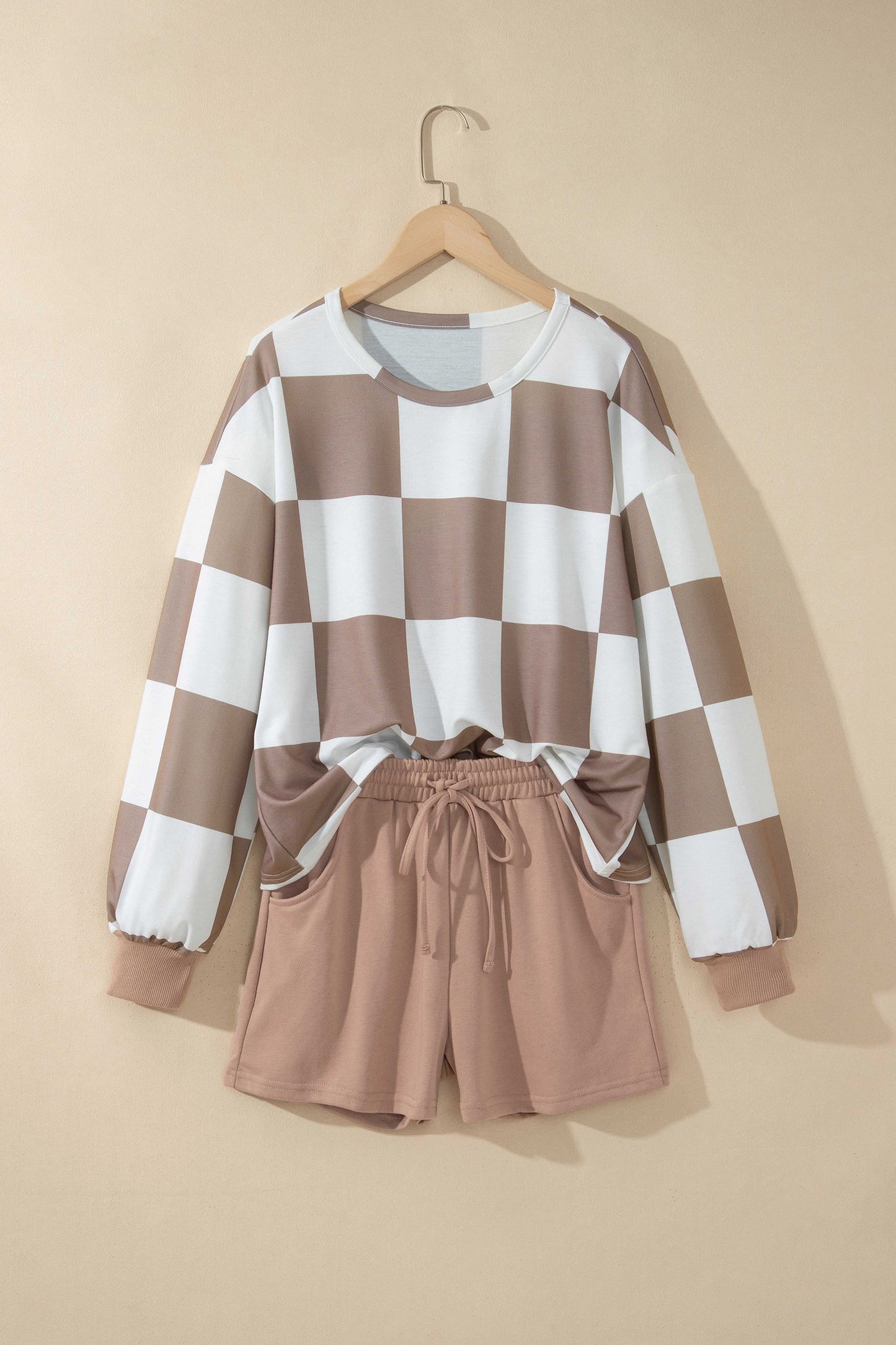*PRE-ORDER* Mocha Checkered Comfort Two-Piece Set