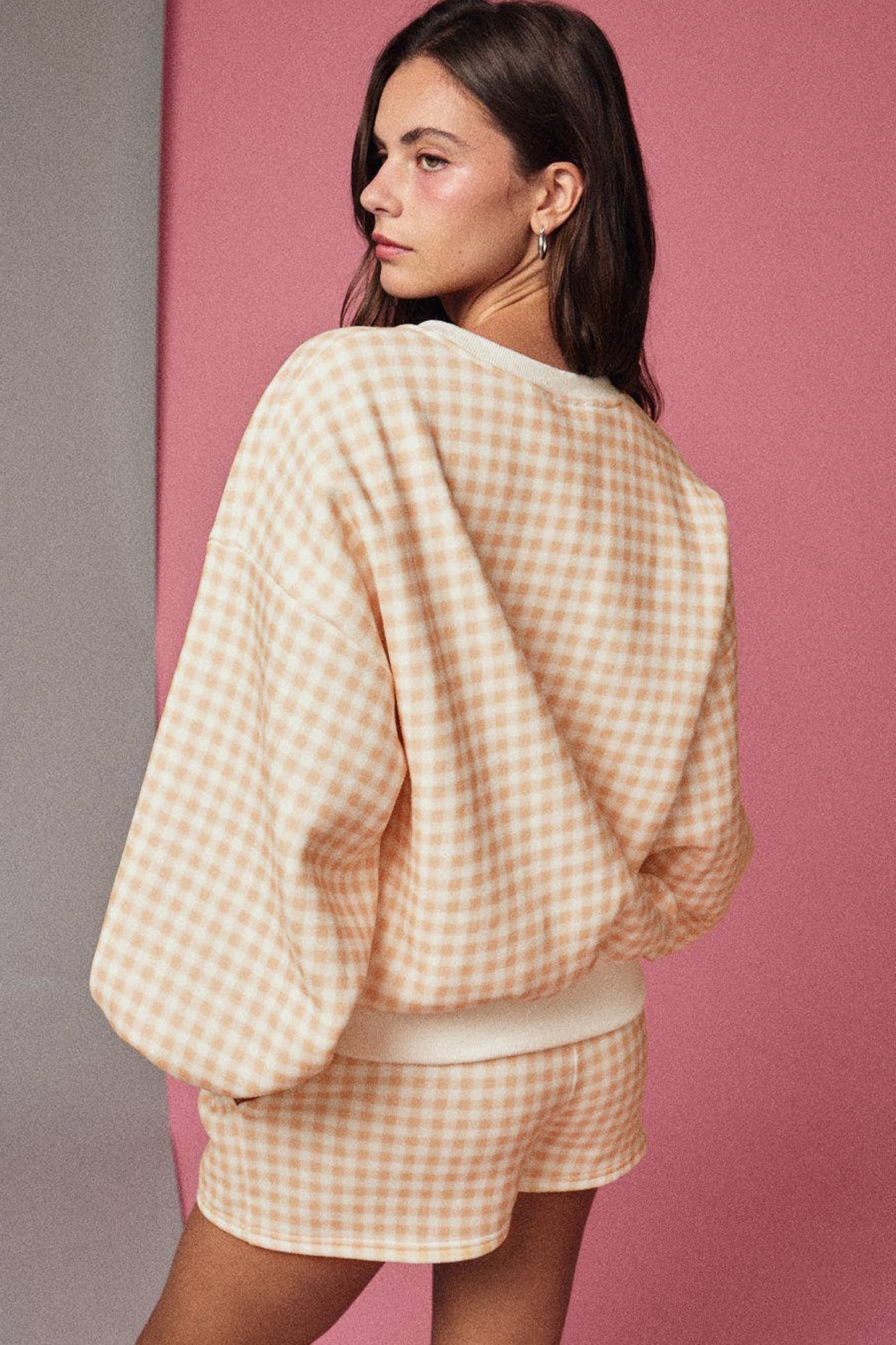 *PRE-ORDER* Peachy Gingham Cozy Two-Piece Set